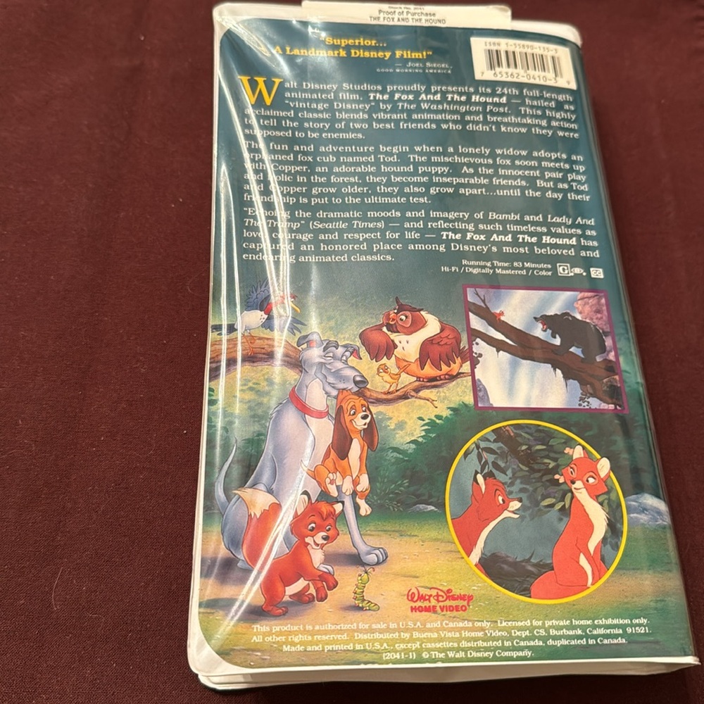 Disney Black Diamond VHS : A Walt Disney Classic: The Fox and the Hound - Picture 2 of 4